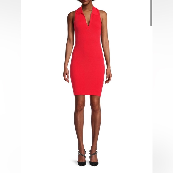 NWT Toccin Henley Ribbed Racerback dress size XS in Poppy Red - Picture 6 of 10